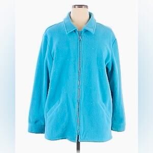 Quacker Factory Rhinestone Zipper Front Fleece Jacket